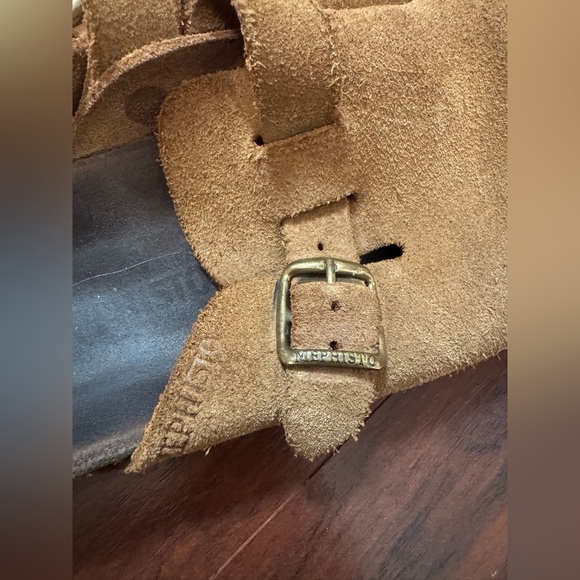 Brown Suede Buckle Clogs - Picture 3 of 7